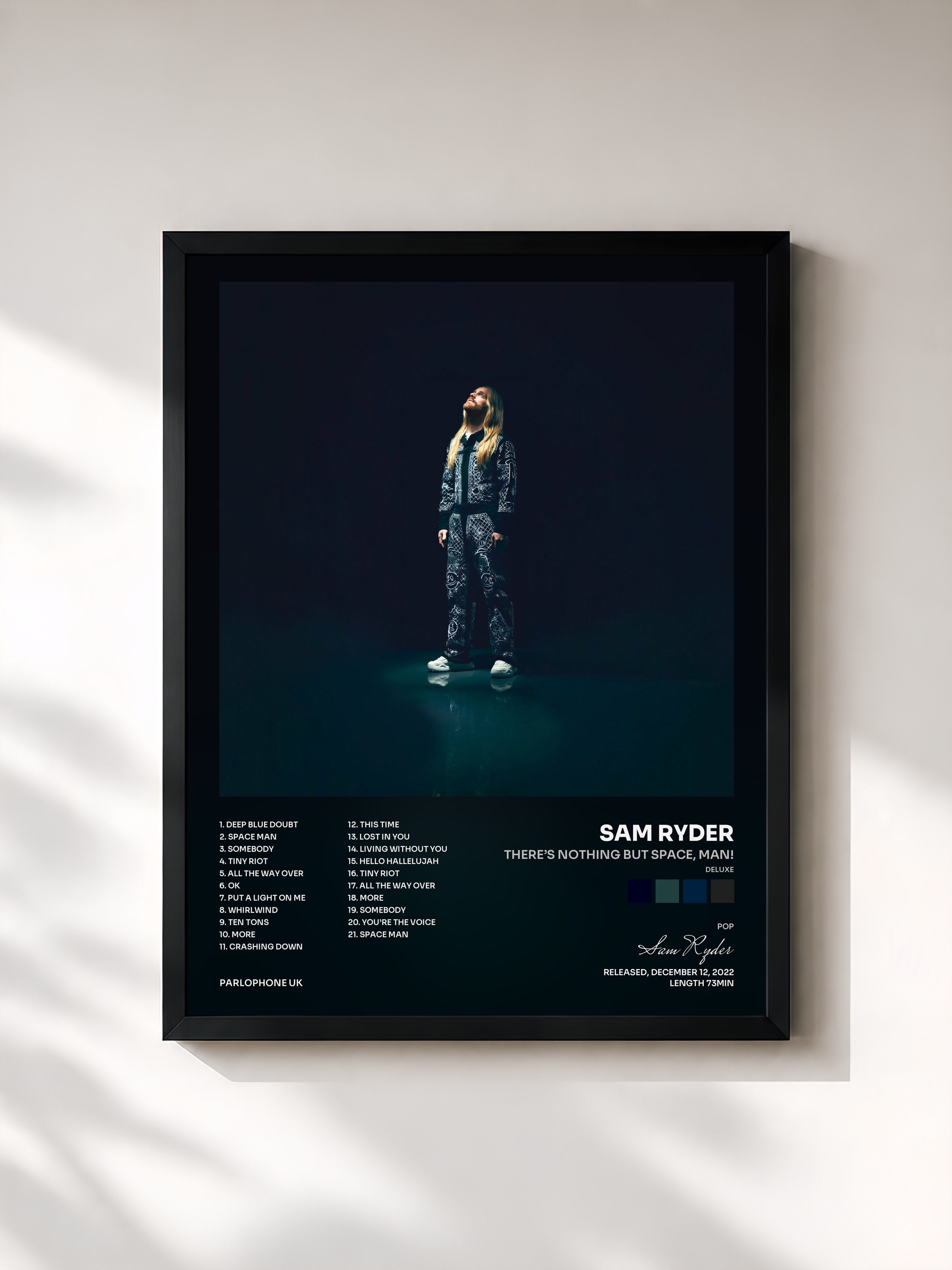 #noir Tableau de l'album There’s Nothing But Space, Man! (Deluxe) de Sam Ryder, cadre noir, imprimé et encadré en France