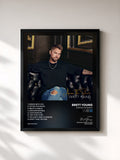 #noir Tableau de l'album Across The Sheets de Brett Young, cadre noir, imprimé et encadré en France