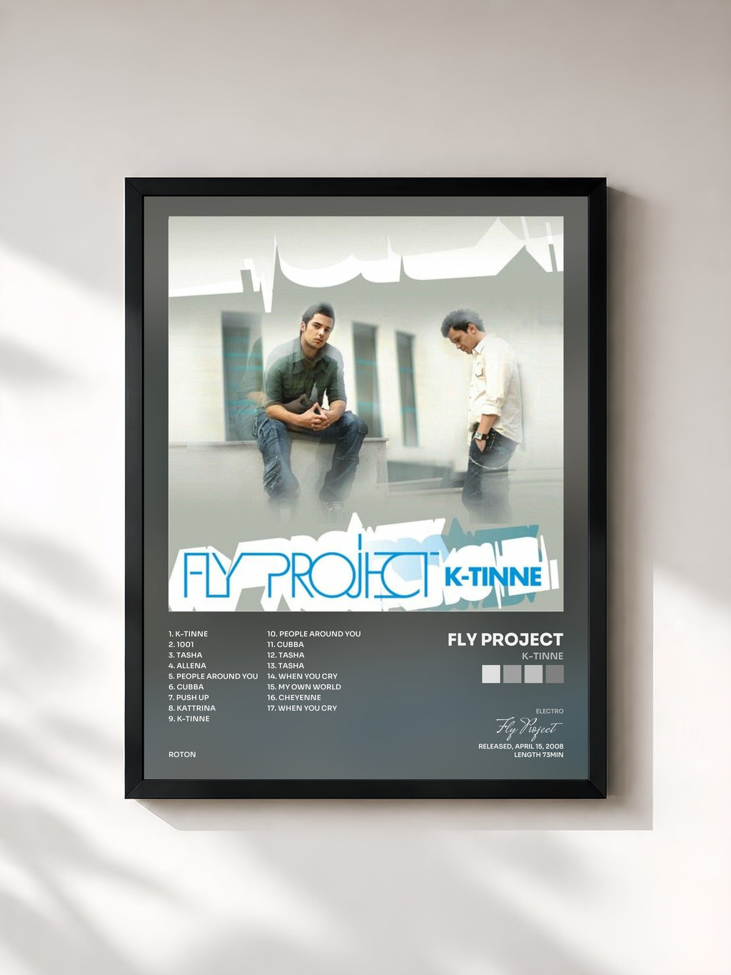 #noir Tableau de l'album K-Tinne de Fly Project, cadre noir, imprimé et encadré en France
