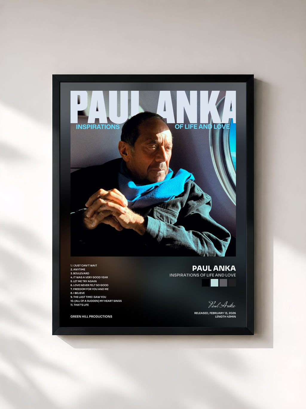 #noir Inspirations of Life and Love di Paul Anka in stampa incorniciata, cornice nera, stampata e incorniciata in Francia