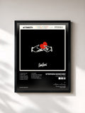 #noir Tableau de l'album LOVE, LOVE, LOVE de Stephen Sanchez, cadre noir, imprimé et encadré en France