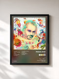 #noir Tableau de l'album Amo de Miguel Bosé, cadre noir, imprimé et encadré en France