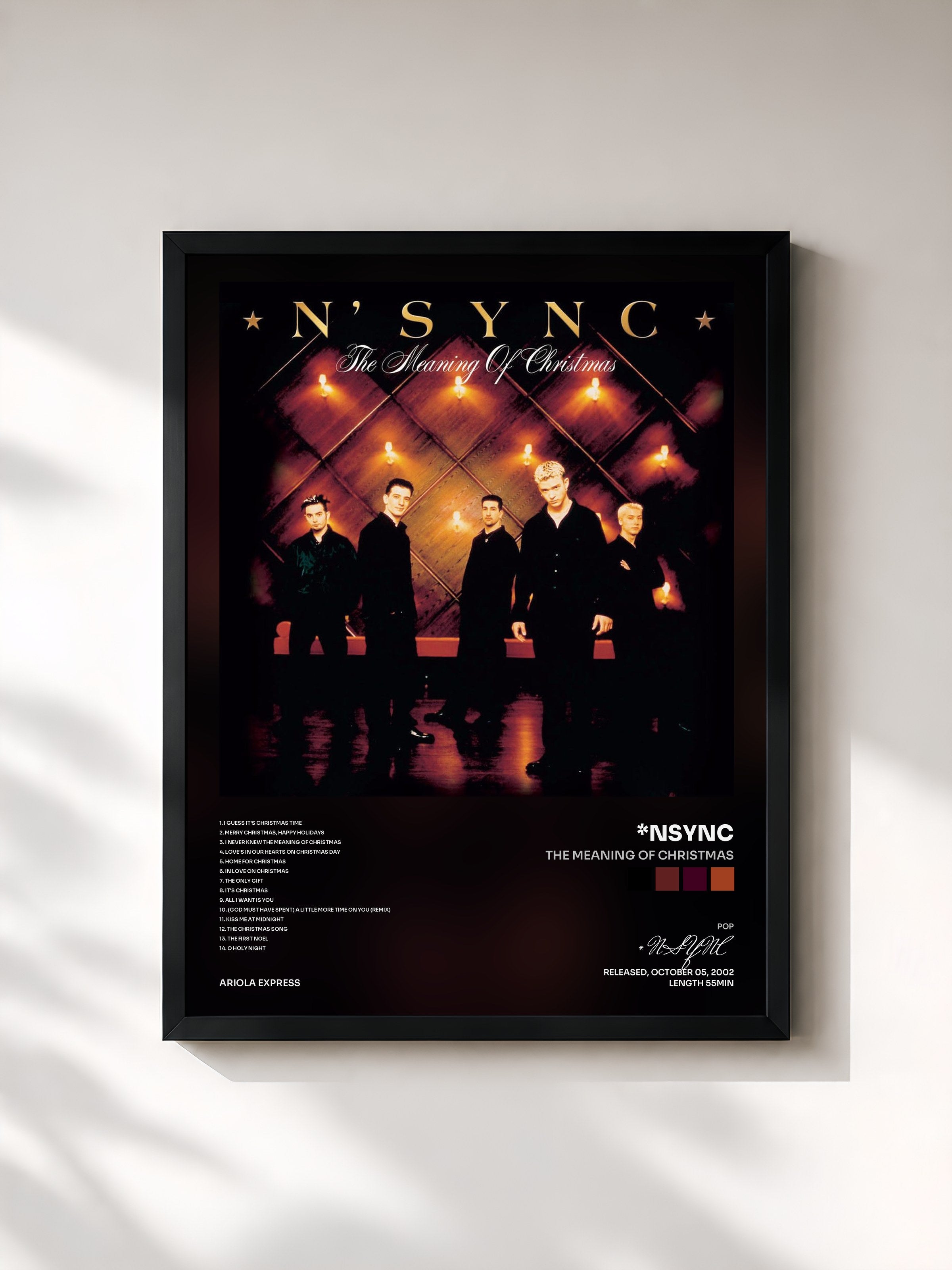 #noir Tableau de l'album The Meaning Of Christmas de *NSYNC, cadre noir, imprimé et encadré en France