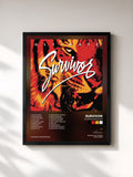#noir Tableau de l'album Ultimate Survivor de Survivor, cadre noir, imprimé et encadré en France