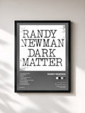 #noir Tableau de l'album Dark Matter de Randy Newman, cadre noir, imprimé et encadré en France