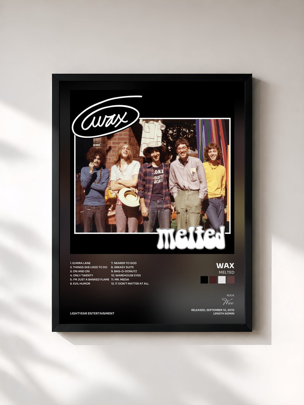 #noir Tableau de l'album Melted de Wax, cadre noir, imprimé et encadré en France
