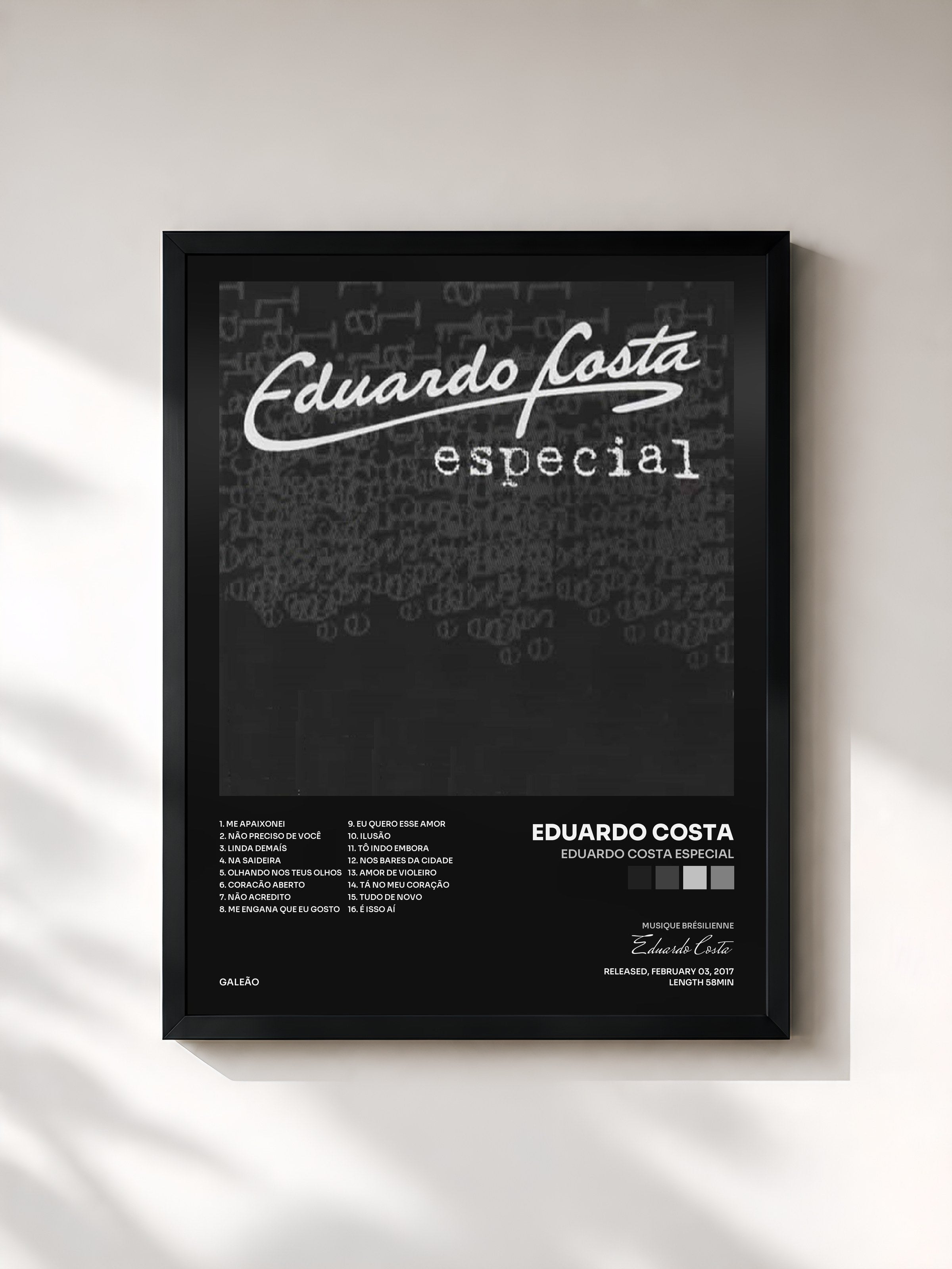 #noir Tableau de l'album Eduardo Costa Especial de Eduardo Costa, cadre noir, imprimé et encadré en France