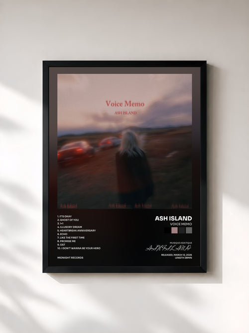 ASH ISLAND · Voice Memo — Affiche encadrée