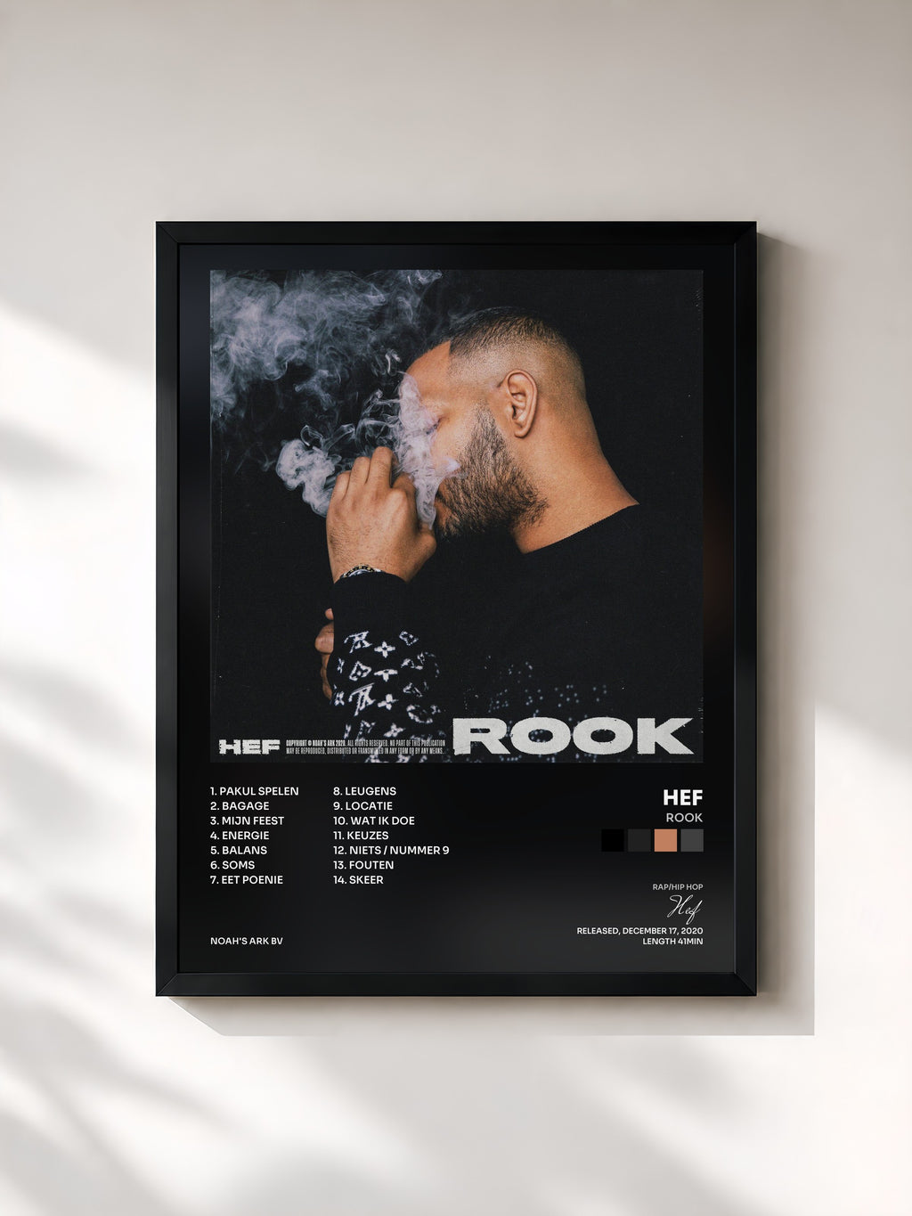 #noir Tableau de l'album Rook de Hef, cadre noir, imprimé et encadré en France