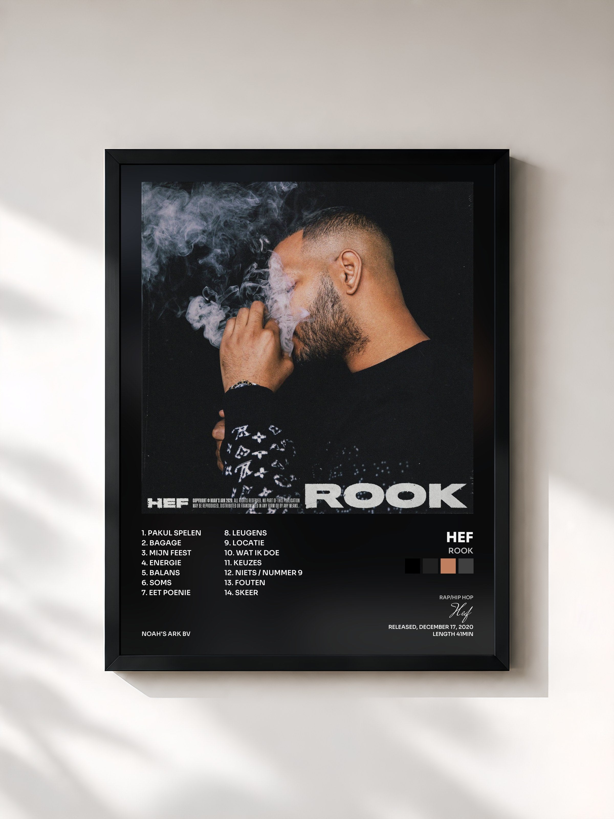 #noir Tableau de l'album Rook de Hef, cadre noir, imprimé et encadré en France