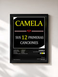 #noir Tableau de l'album Sus 12 Primeras Canciones de Camela, cadre noir, imprimé et encadré en France