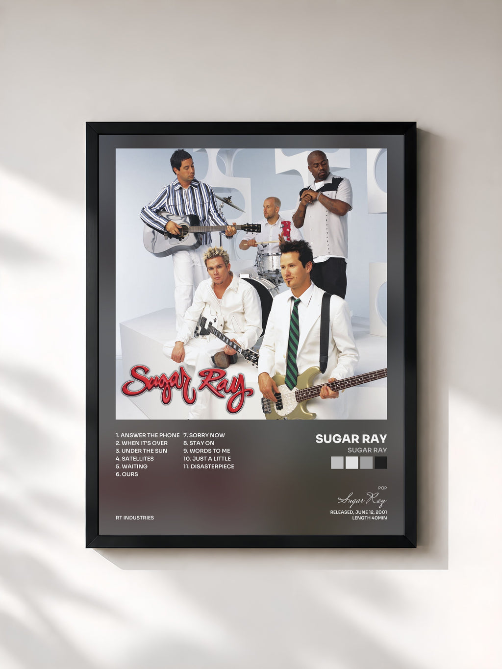 #noir Tableau de l'album Sugar Ray de Sugar Ray, cadre noir, imprimé et encadré en France