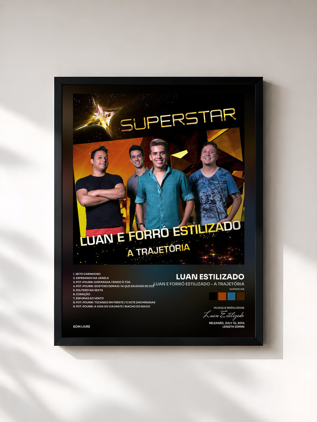 #noir Tableau de l'album Luan e Forró Estilizado - A Trajetória (Superstar) de Luan Estilizado, cadre noir, imprimé et encadré en France