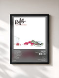 #noir Tableau de l'album Party 'Til You're Broke de Rufus, cadre noir, imprimé et encadré en France