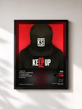 #noir Tableau de l'album Keep Up de KSI, cadre noir, imprimé et encadré en France