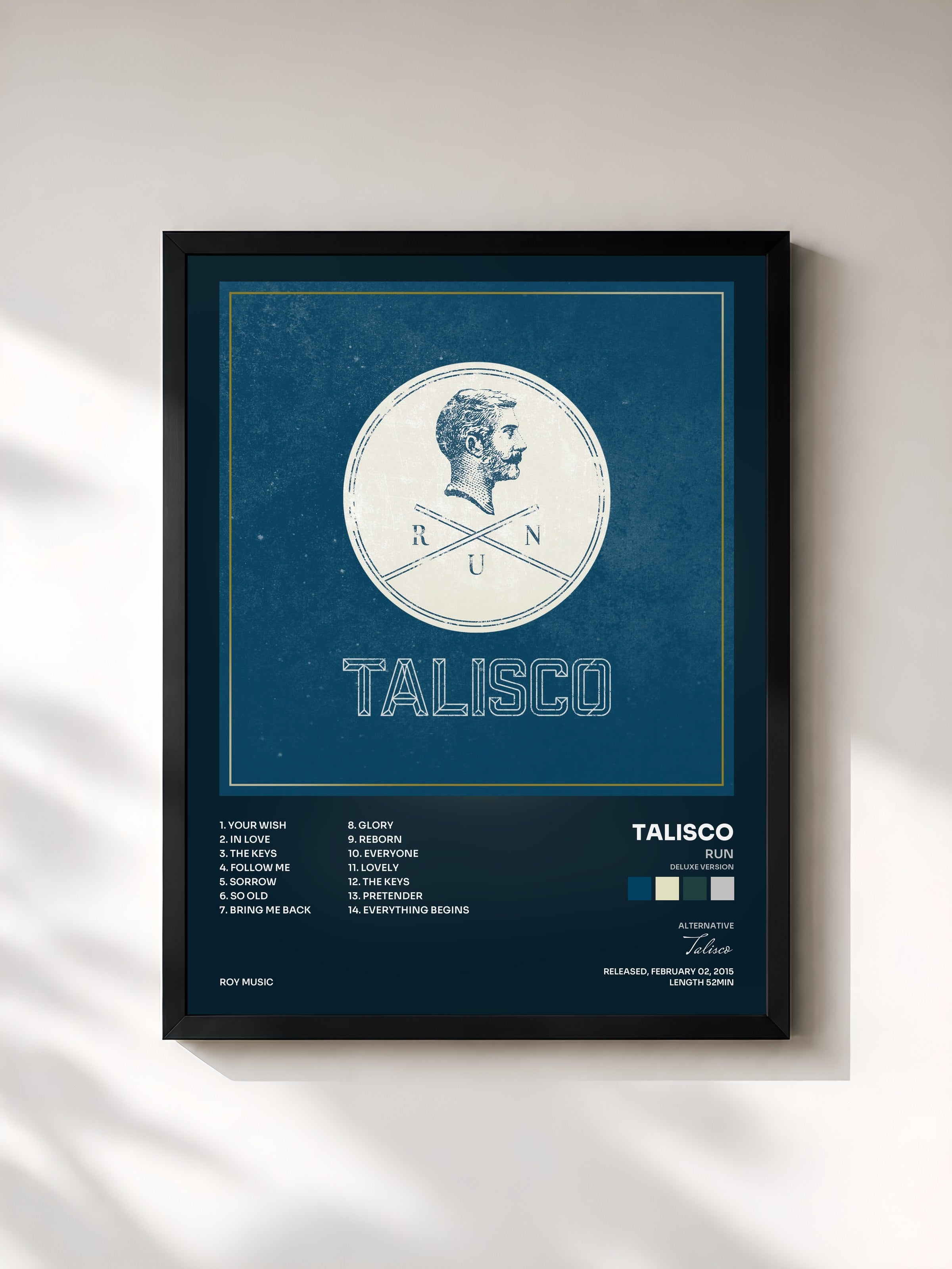 #noir Tableau de l'album Run (Deluxe Version) de Talisco, cadre noir, imprimé et encadré en France