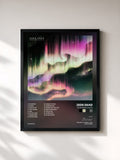 #noir Tableau de l'album Northern Lights de Zeds dead, cadre noir, imprimé et encadré en France