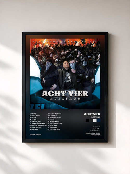 #noir Tableau de l'album Aufstand de AchtVier, cadre noir, imprimé et encadré en France