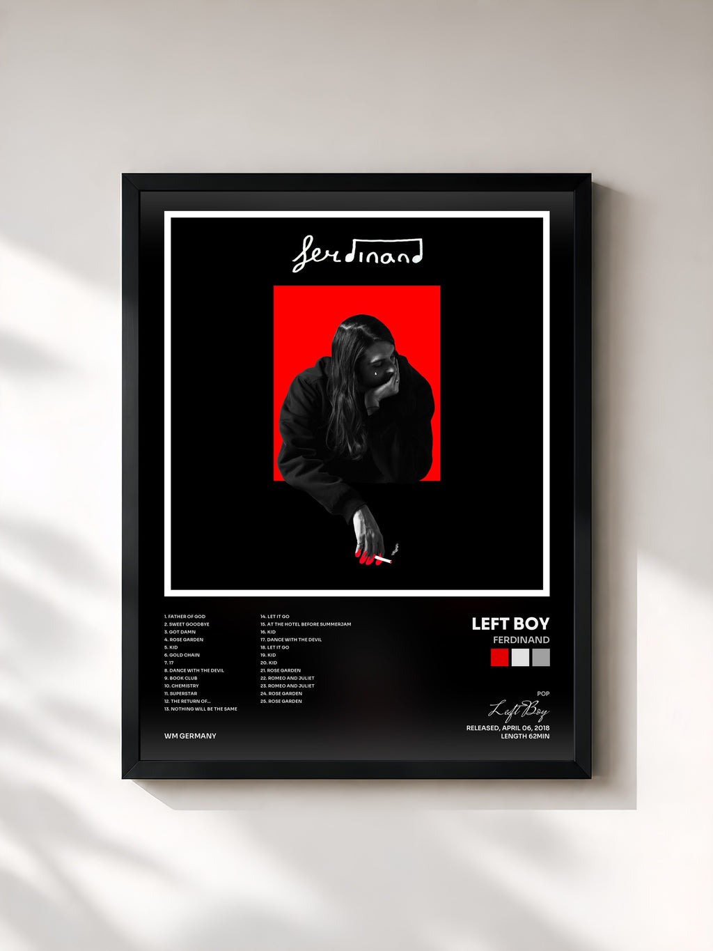 #noir Tableau de l'album Ferdinand de Left Boy, cadre noir, imprimé et encadré en France