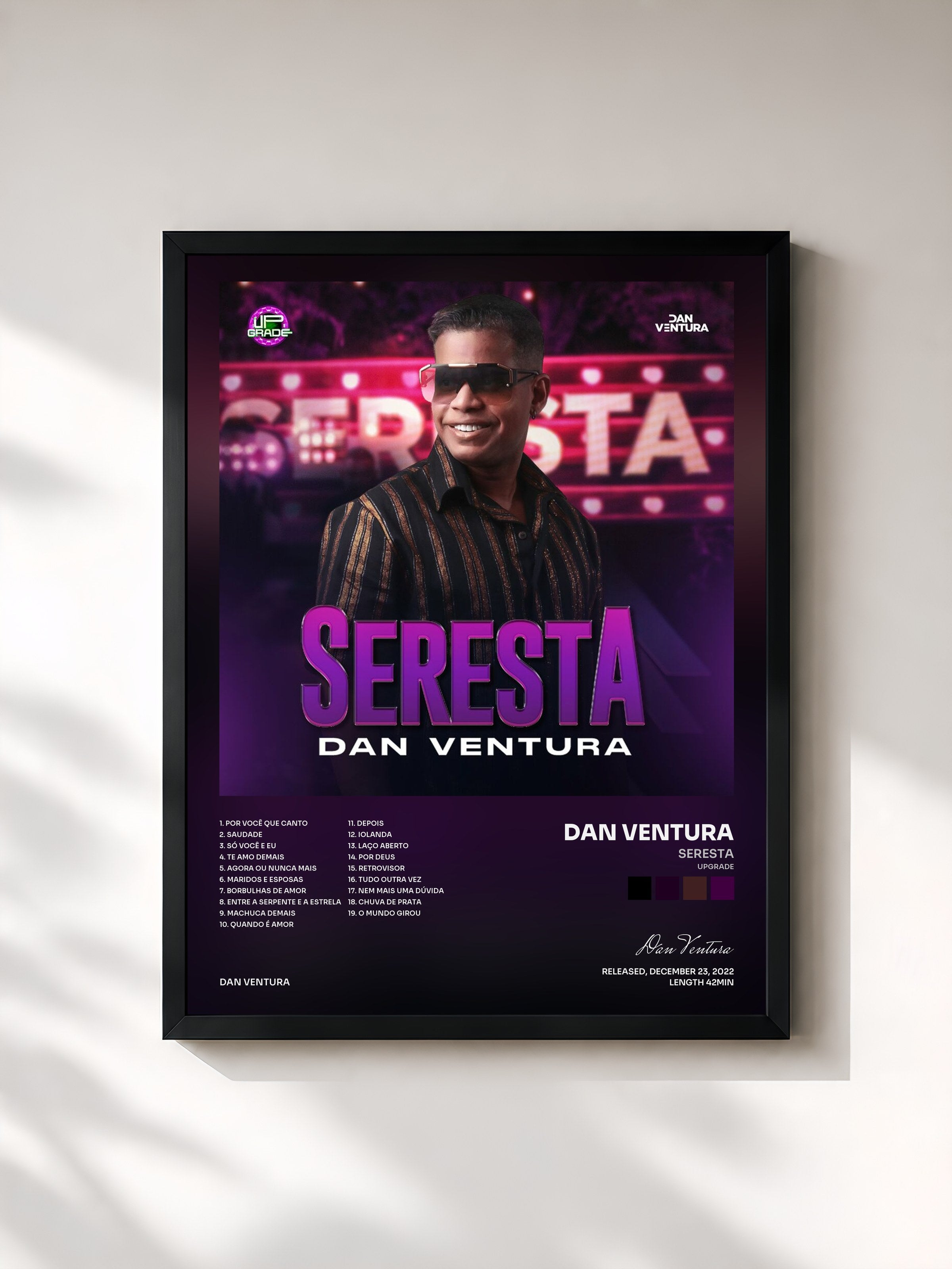 #noir Tableau de l'album Seresta (UpGrade) de Dan Ventura, cadre noir, imprimé et encadré en France