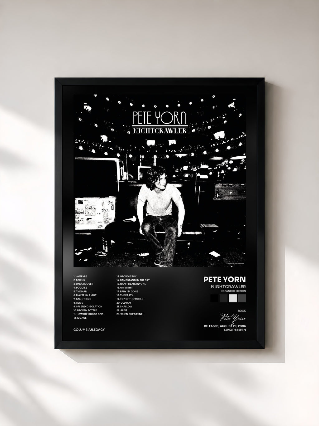 #noir Tableau de l'album Nightcrawler (Expanded Edition) de Pete Yorn, cadre noir, imprimé et encadré en France