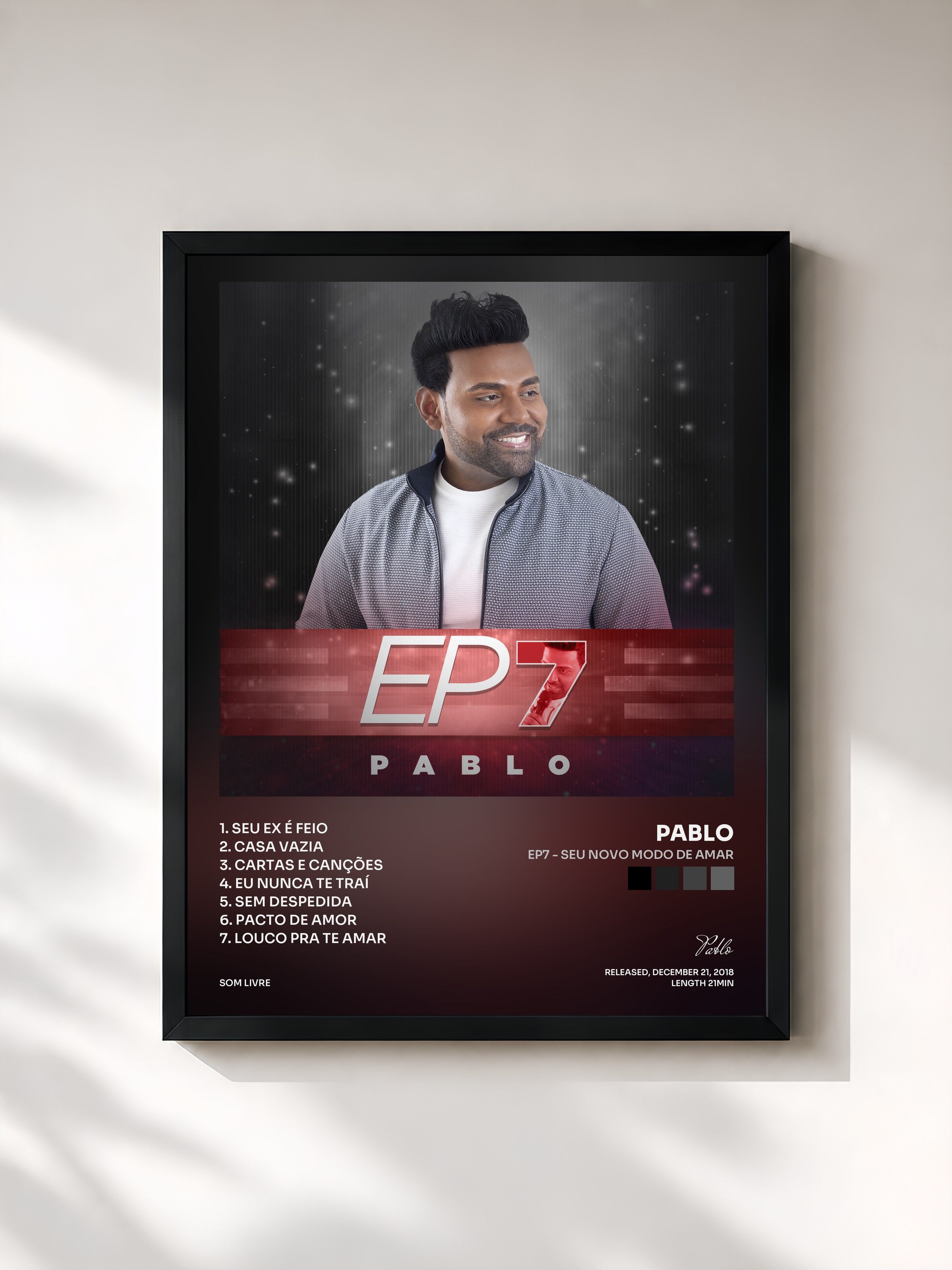 #noir Tableau de l'album Ep7 - Seu Novo Modo de Amar de Pablo, cadre noir, imprimé et encadré en France