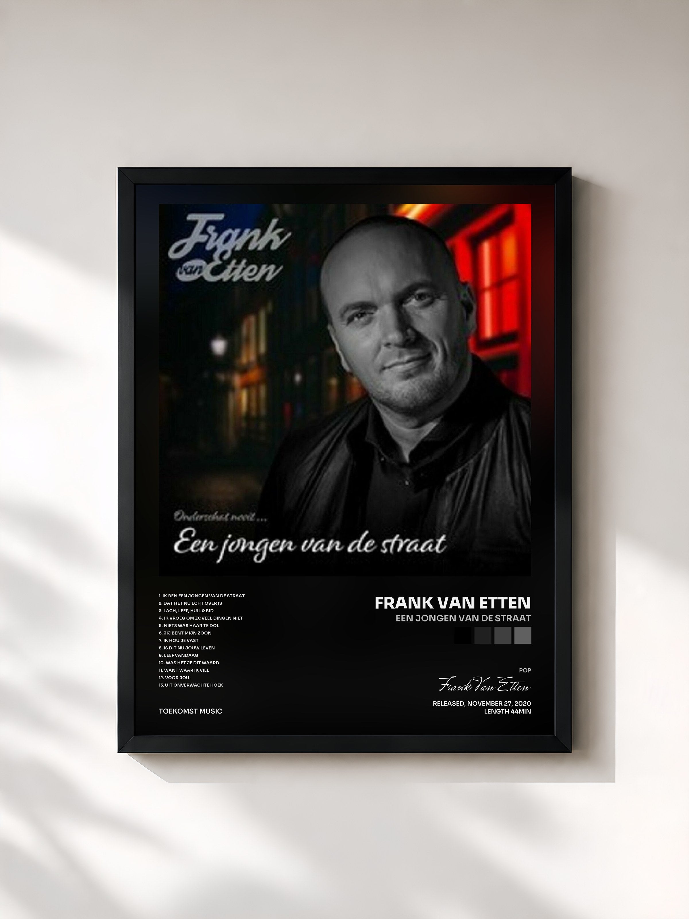 #noir Tableau de l'album Een Jongen Van De Straat de Frank Van Etten, cadre noir, imprimé et encadré en France