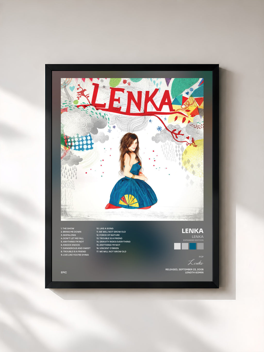 #noir Tableau de l'album Lenka (Expanded Edition) de Lenka, cadre noir, imprimé et encadré en France