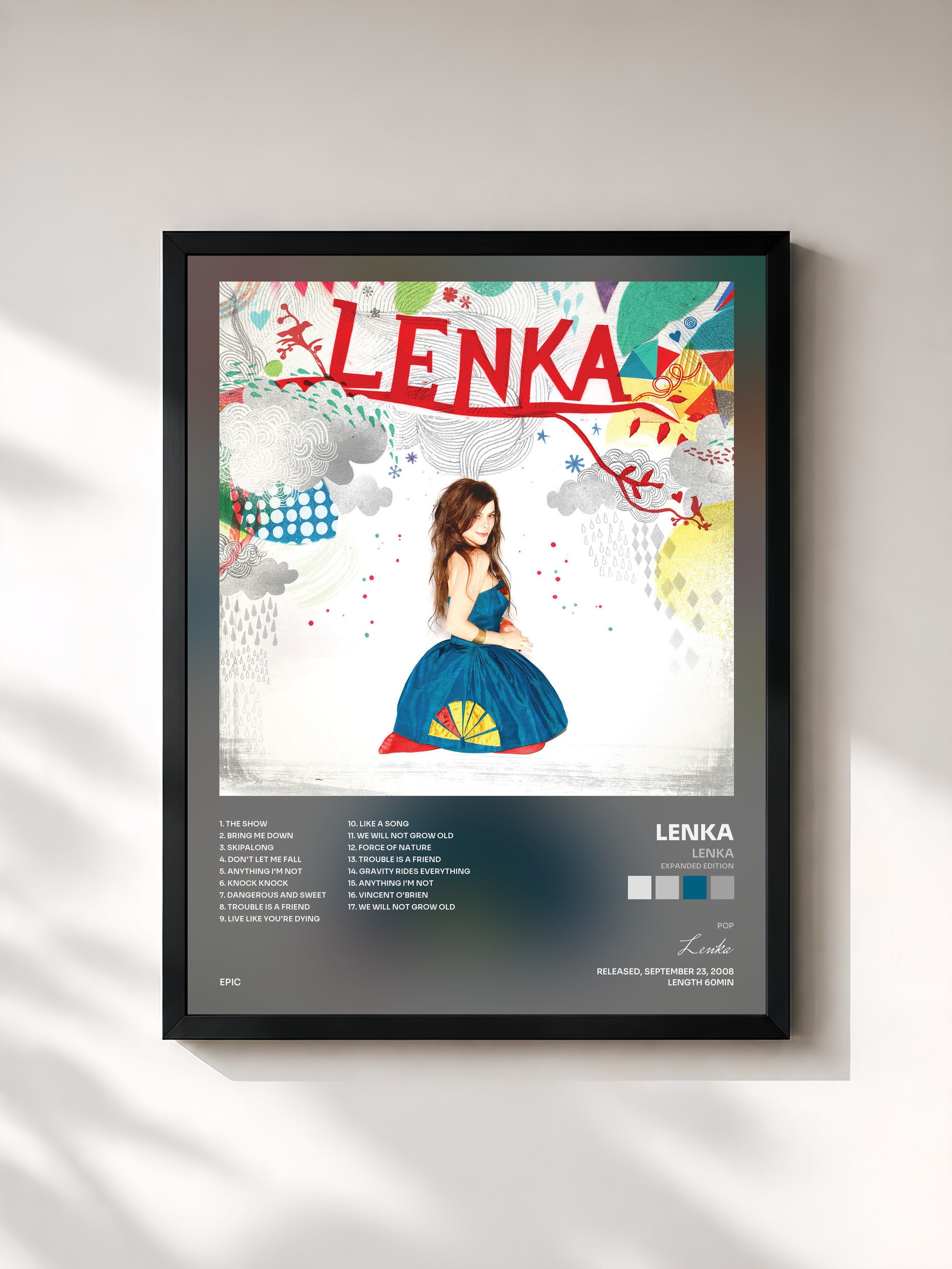 #noir Tableau de l'album Lenka (Expanded Edition) de Lenka, cadre noir, imprimé et encadré en France