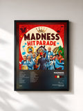 #noir Tableau de l'album Hit Parade de Madness, cadre noir, imprimé et encadré en France