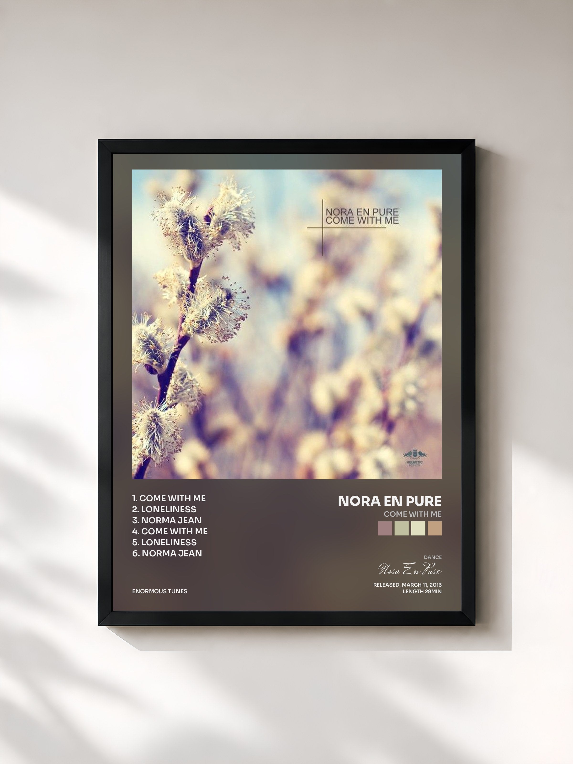 #noir Tableau de l'album Come with Me de Nora En Pure, cadre noir, imprimé et encadré en France