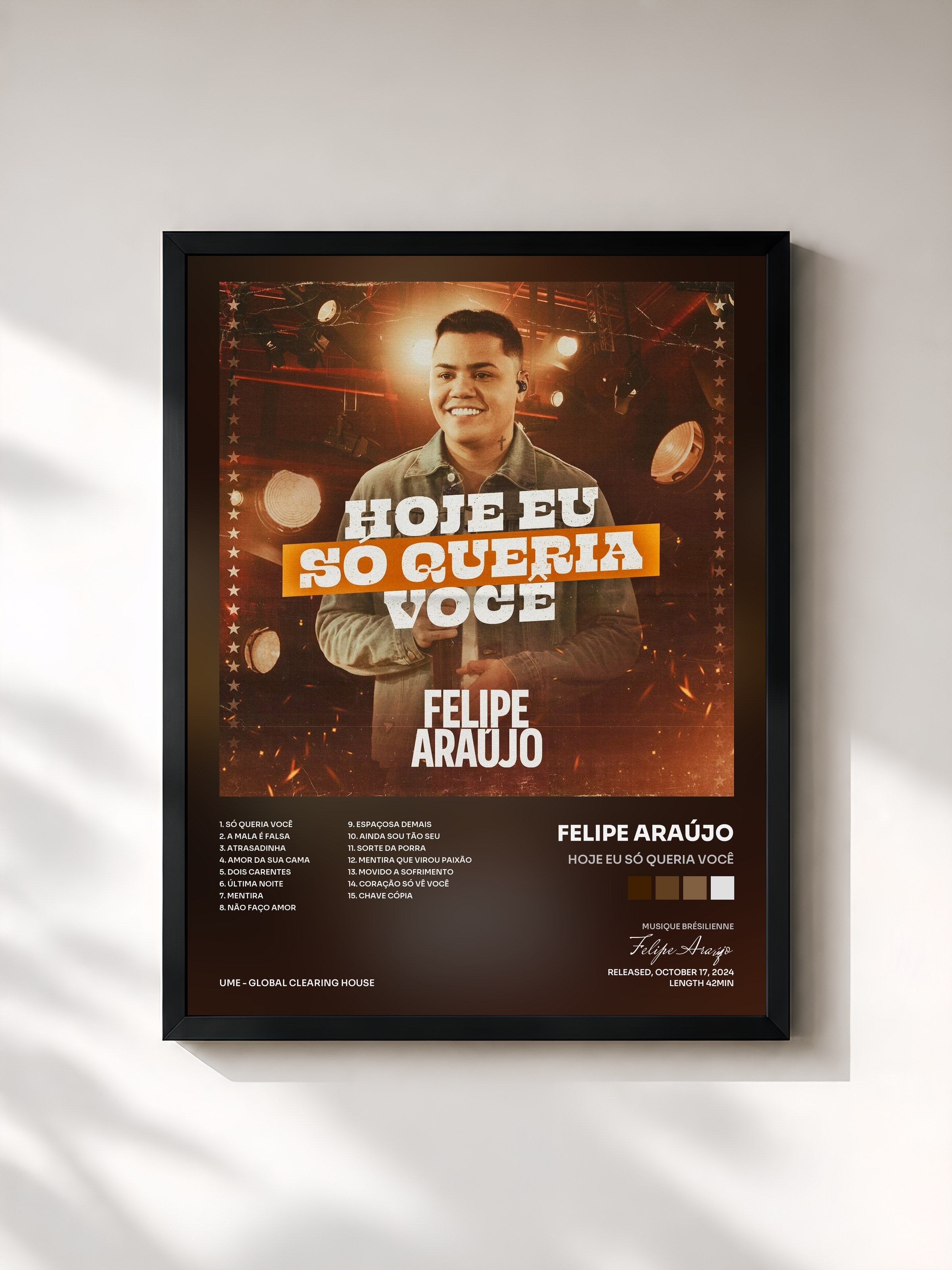 #noir Tableau de l'album Hoje eu só queria você de Felipe Araújo, cadre noir, imprimé et encadré en France