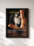 #noir Tableau de l'album Cours d'Histoire de Tiken Jah Fakoly, cadre noir, imprimé et encadré en France