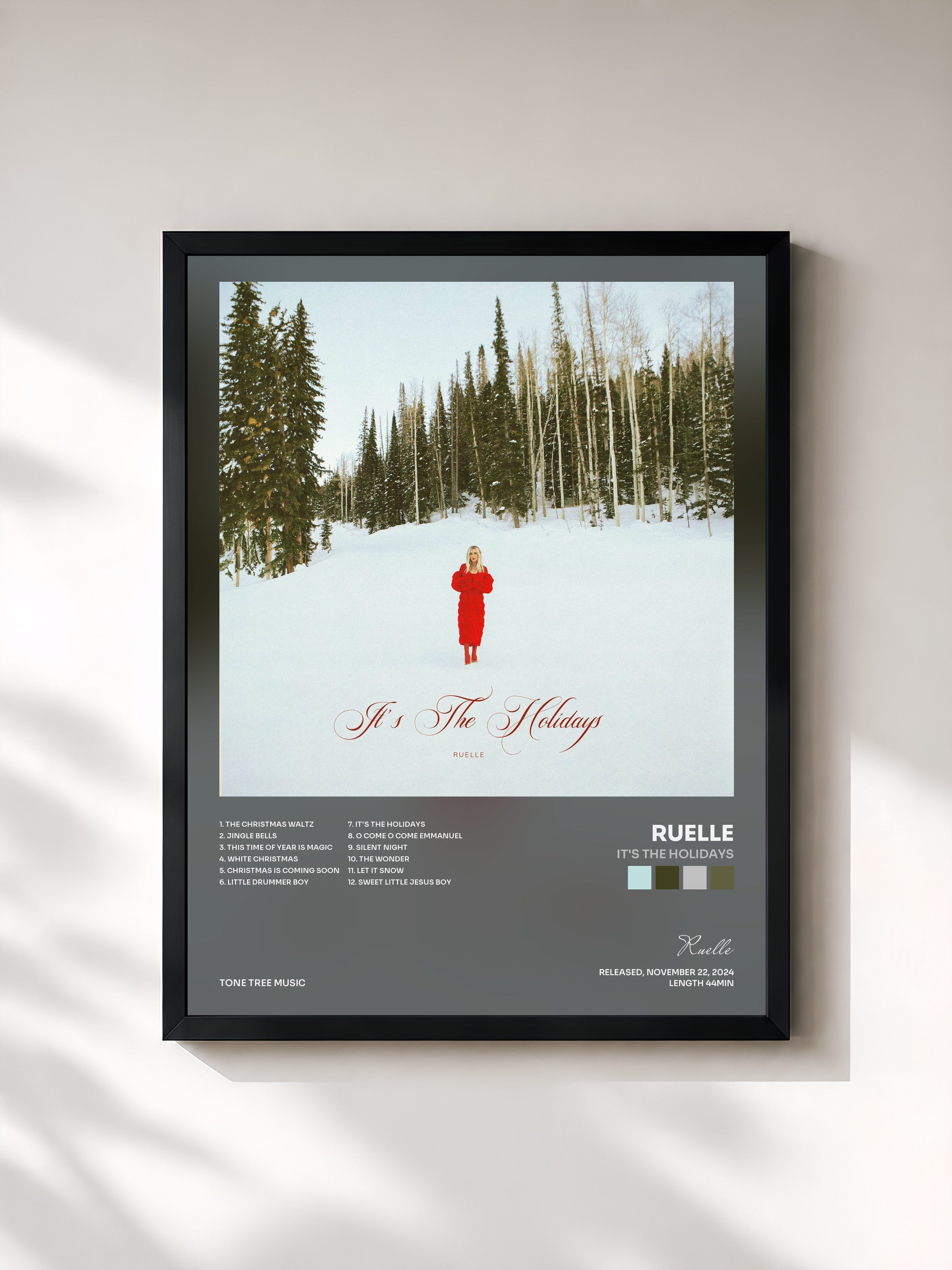 #noir Tableau de l'album It's The Holidays de Ruelle, cadre noir, imprimé et encadré en France