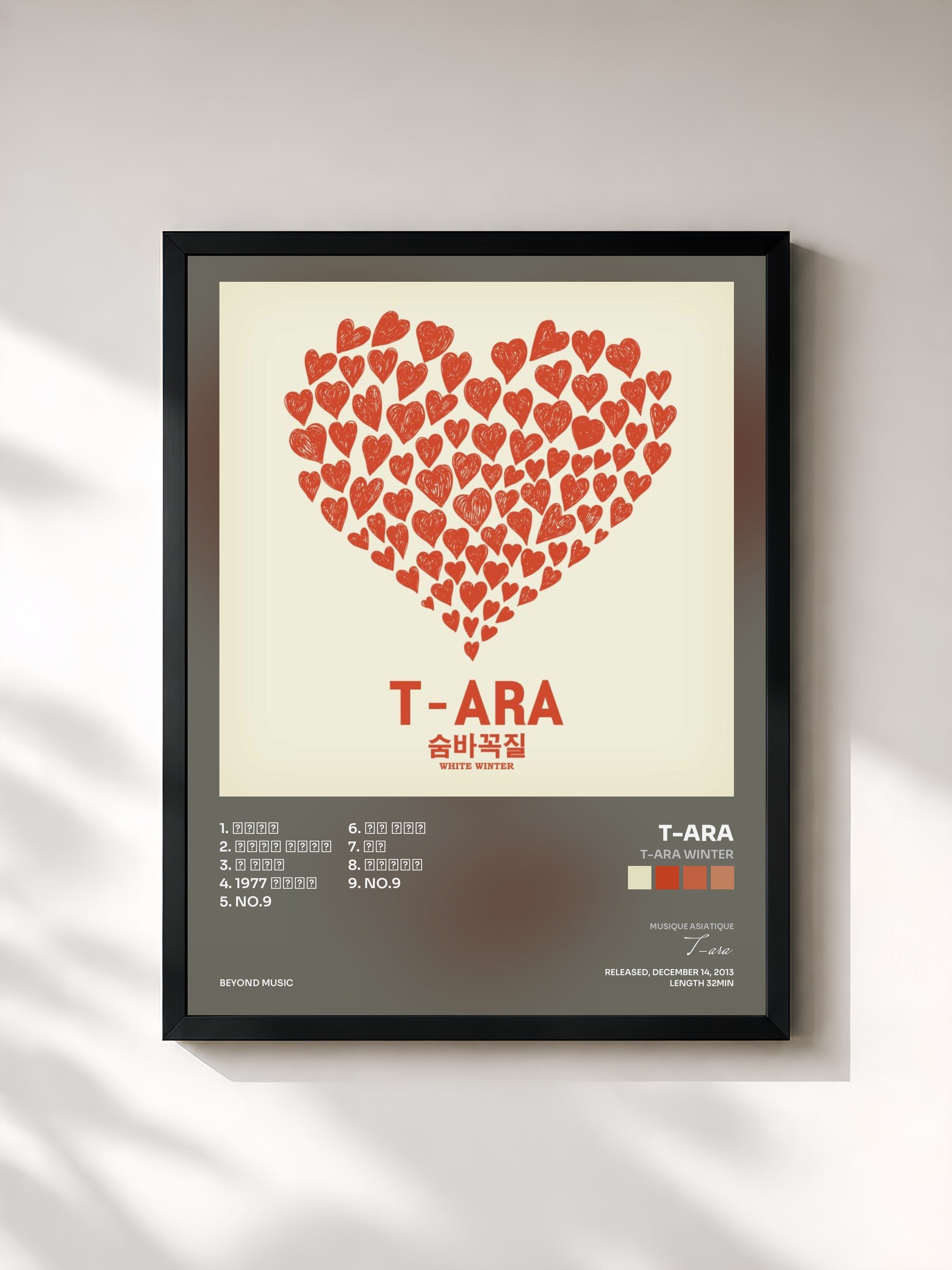 #noir Tableau de l'album T-ara Winter de T-ara, cadre noir, imprimé et encadré en France
