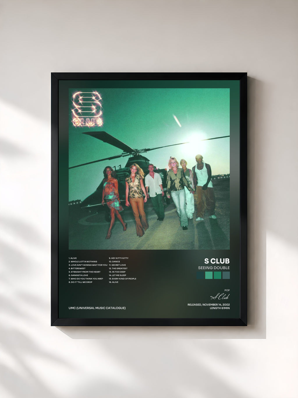 #noir Tableau de l'album Seeing Double de S Club, cadre noir, imprimé et encadré en France