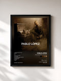 #noir Tableau de l'album Once Historias Y Un Piano de Pablo López, cadre noir, imprimé et encadré en France