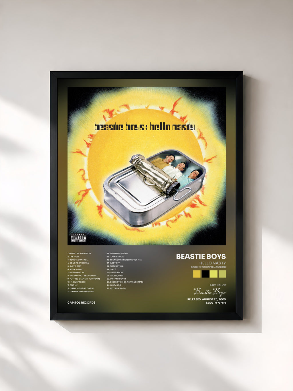 #noir Tableau de l'album Hello Nasty (Deluxe Edition/Remastered) de Beastie Boys, cadre noir, imprimé et encadré en France