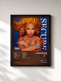 #noir Tableau de l'album SECURE de Stefflon Don, cadre noir, imprimé et encadré en France