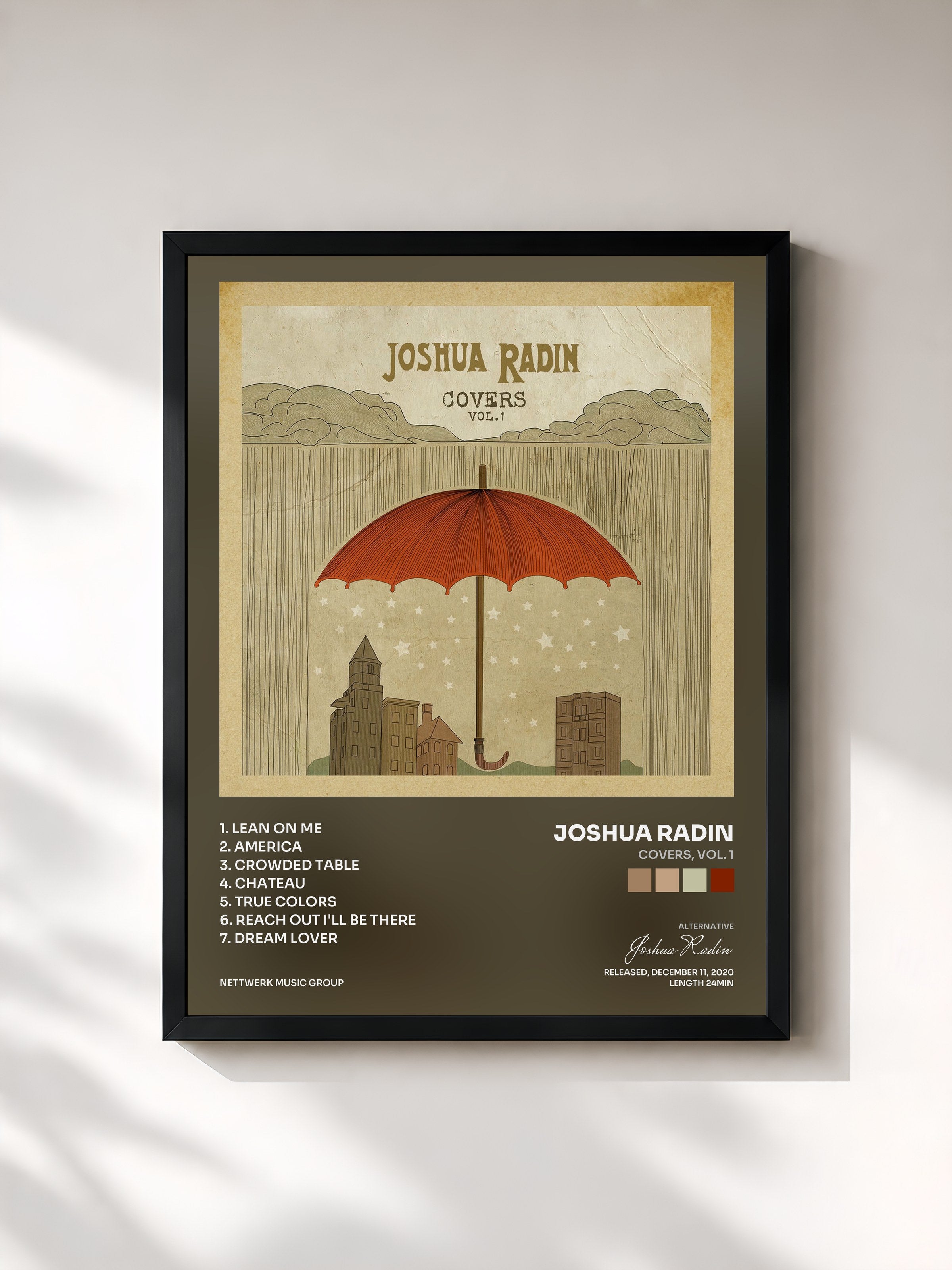 #noir Tableau de l'album Covers, Vol. 1 de Joshua Radin, cadre noir, imprimé et encadré en France