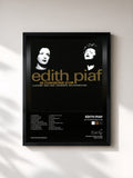 #noir Tableau de l'album 20 chansons d'or de Edith Piaf, cadre noir, imprimé et encadré en France
