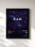#noir Tableau de l'album RAW de Metrickz, cadre noir, imprimé et encadré en France