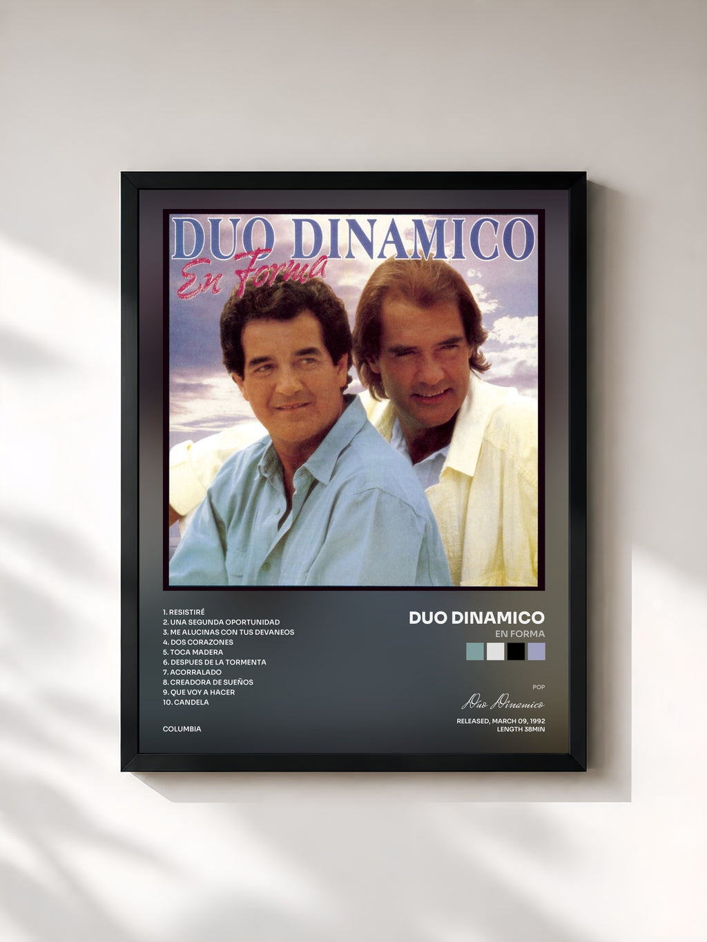 #noir Tableau de l'album En Forma de Duo Dinamico, cadre noir, imprimé et encadré en France