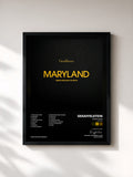 #noir Tableau de l'album Maryland (Disorder) de Gesaffelstein, cadre noir, imprimé et encadré en France