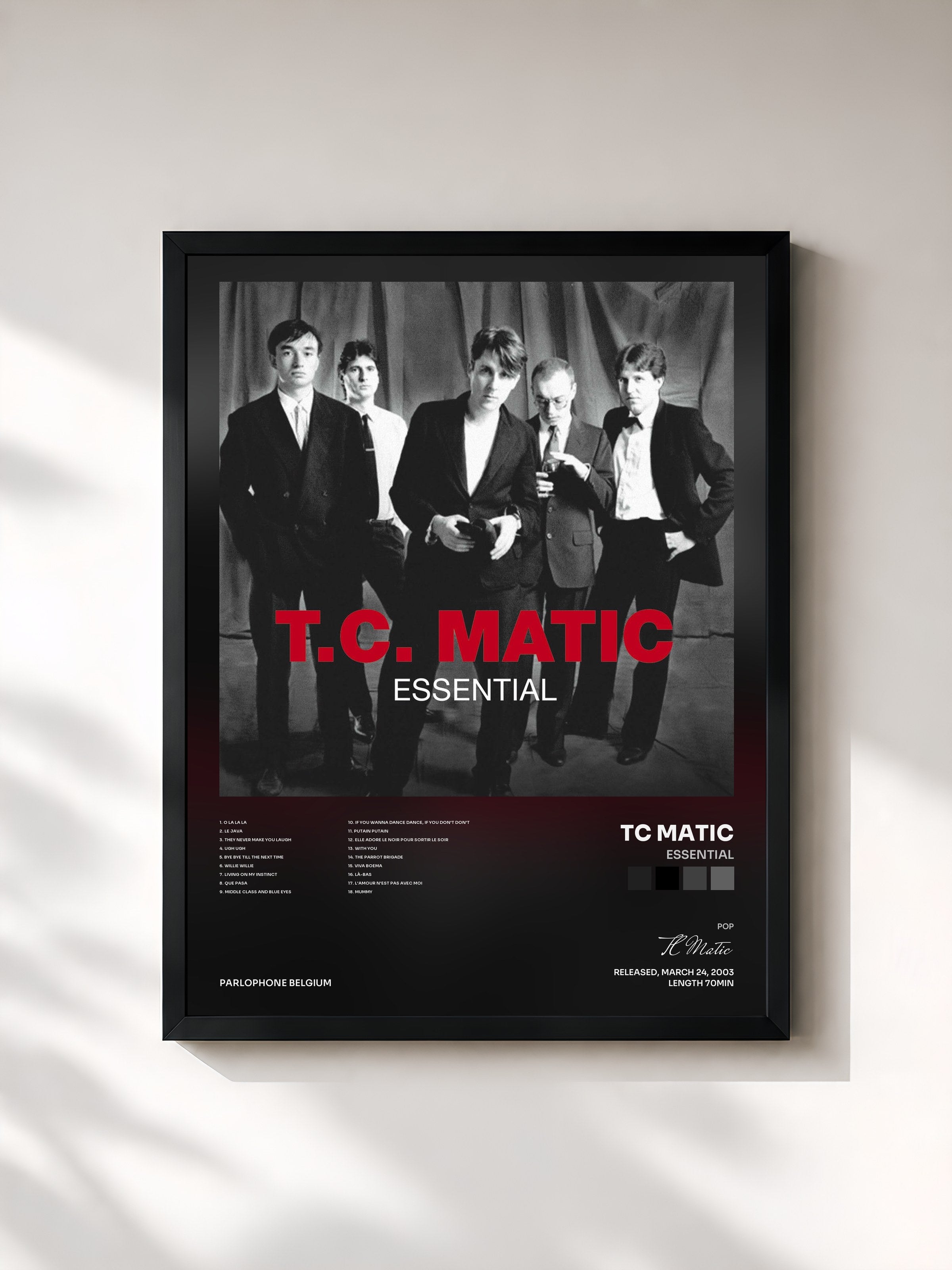 #noir Tableau de l'album Essential de TC Matic, cadre noir, imprimé et encadré en France