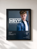 #noir Tableau de l'album Talk To Ya - EP de HRVY, cadre noir, imprimé et encadré en France