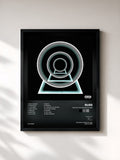 #noir Tableau de l'album SHAKE THE SNOW GLOBE de Russ, cadre noir, imprimé et encadré en France