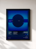 #noir Tableau de l'album The Long Way Home (Remixes) de Shallou, cadre noir, imprimé et encadré en France