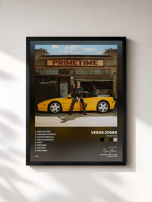 Vegas Jones · PRIMETIME — Affiche encadrée