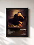 #noir Tableau de l'album Crazy de Julio Iglesias, cadre noir, imprimé et encadré en France